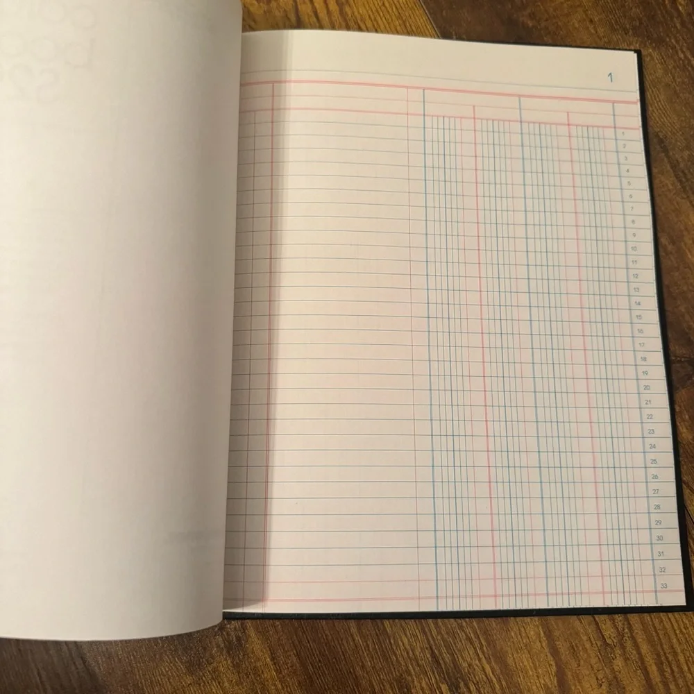 Wilson Jones 4 Column‎ Account Book S293 Ledger Black Hardcover 80 Pages